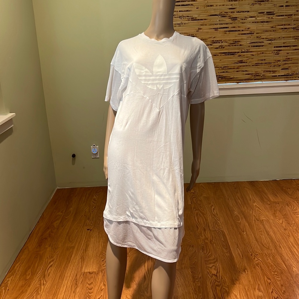 Adidas White TShirt Dress With Adidas Logo On Front … Gem